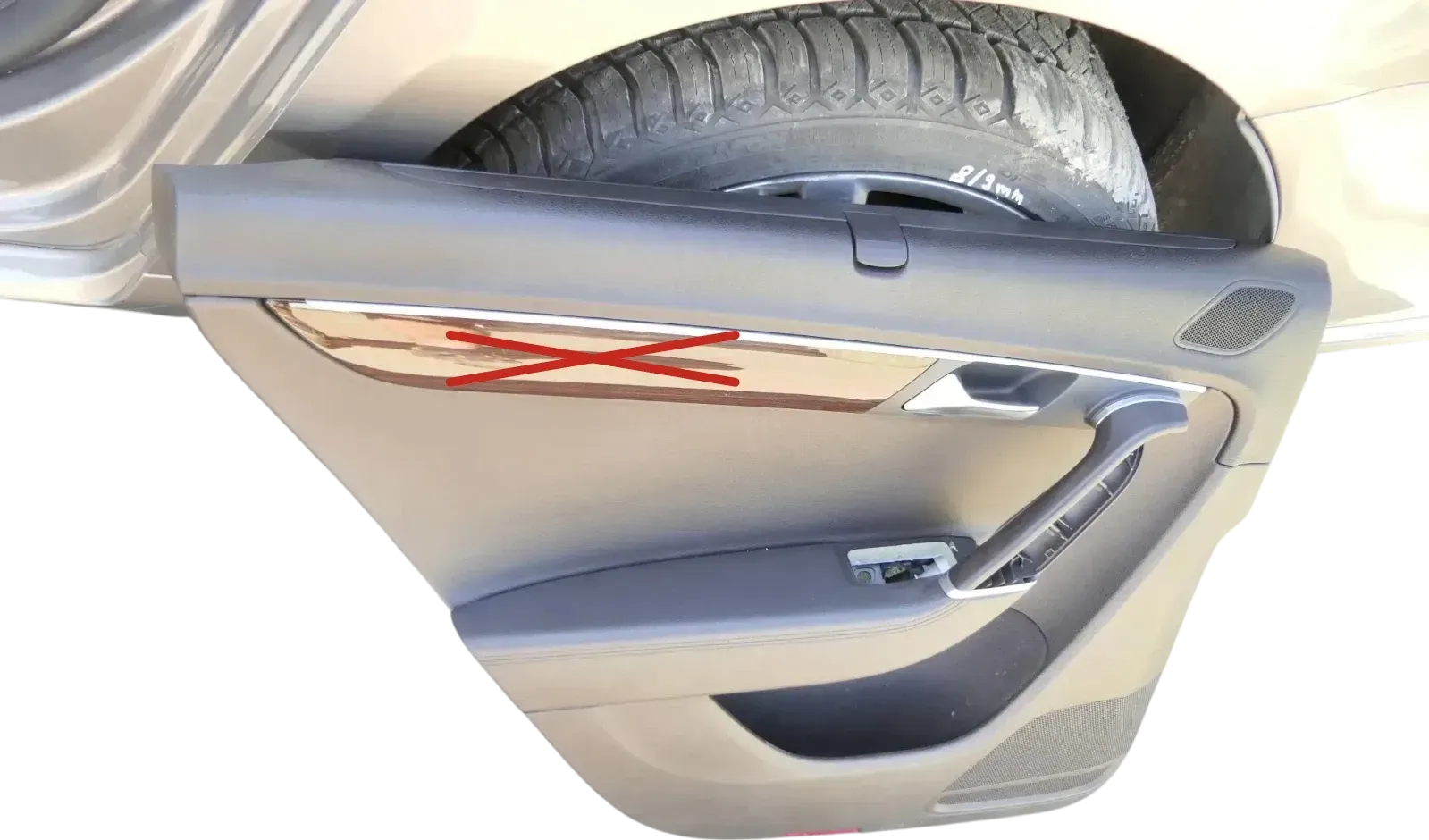 VW Passat 3C B7 Kombi 1x Türverkleidung Verkleidung Tür hinten links Leder braun - Bild 1
