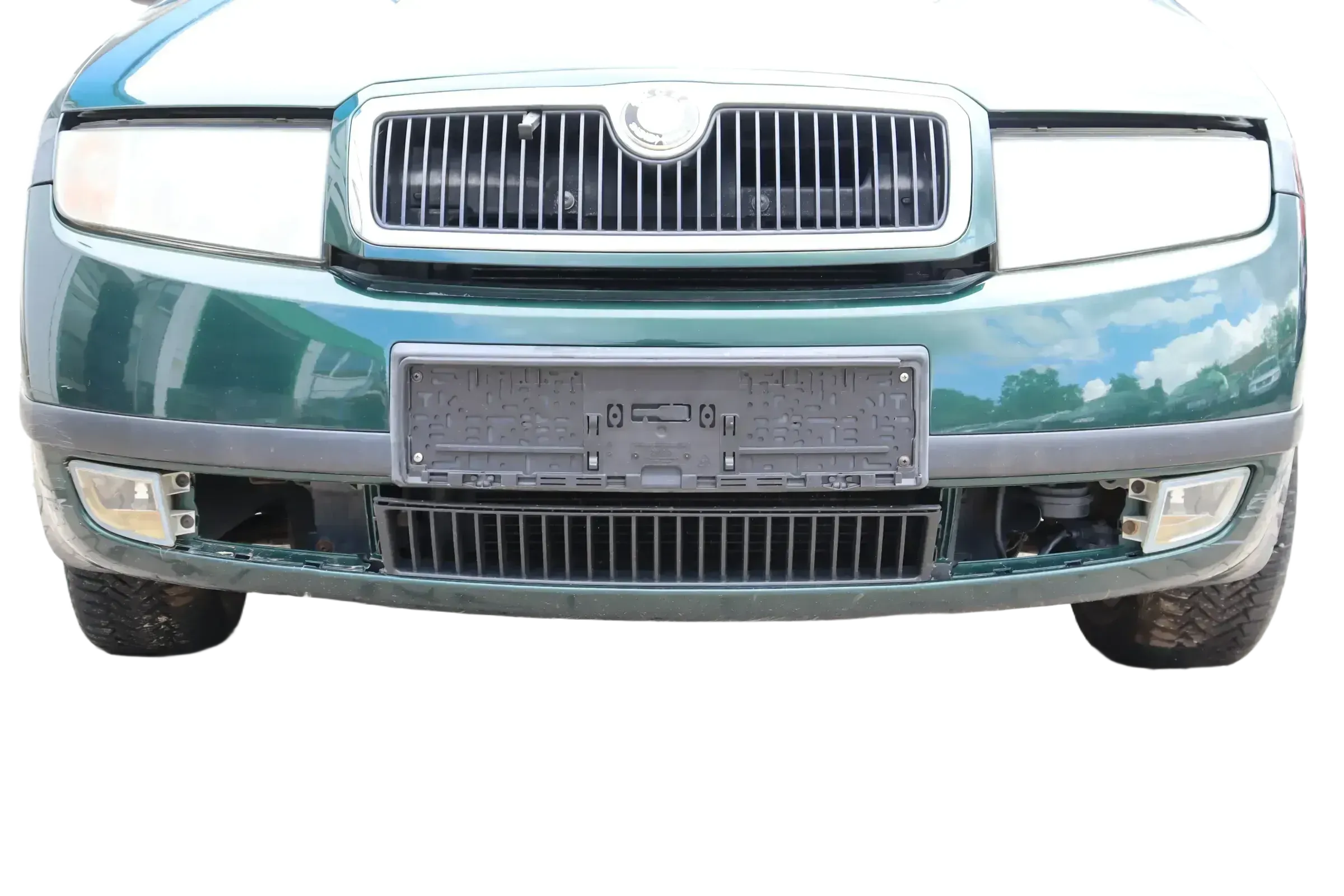 Skoda Fabia 6Y Stoßstange Stoßfänger vorne grün LF8C 2000-2004 - Bild 1
