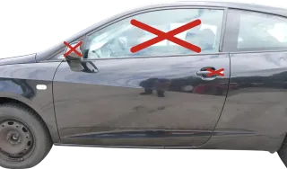 Ibiza 6J Tür vorne links Fahrertür schwarz LC9Z 2/3-Türer - ohne Anbauteile - Bild 1