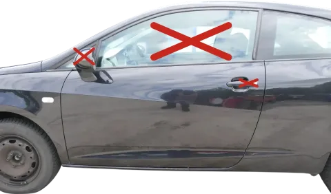 Ibiza 6J Tür vorne links Fahrertür schwarz LC9Z 2/3-Türer - ohne Anbauteile