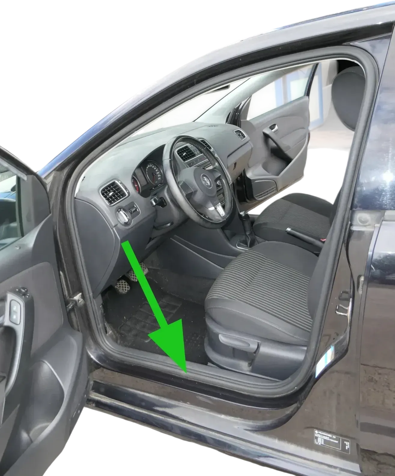 VW Polo 6R 6C Türdichtung Dichtung Tür vorne links Fahrertür 4/5-Türer Gummi - Bild 1