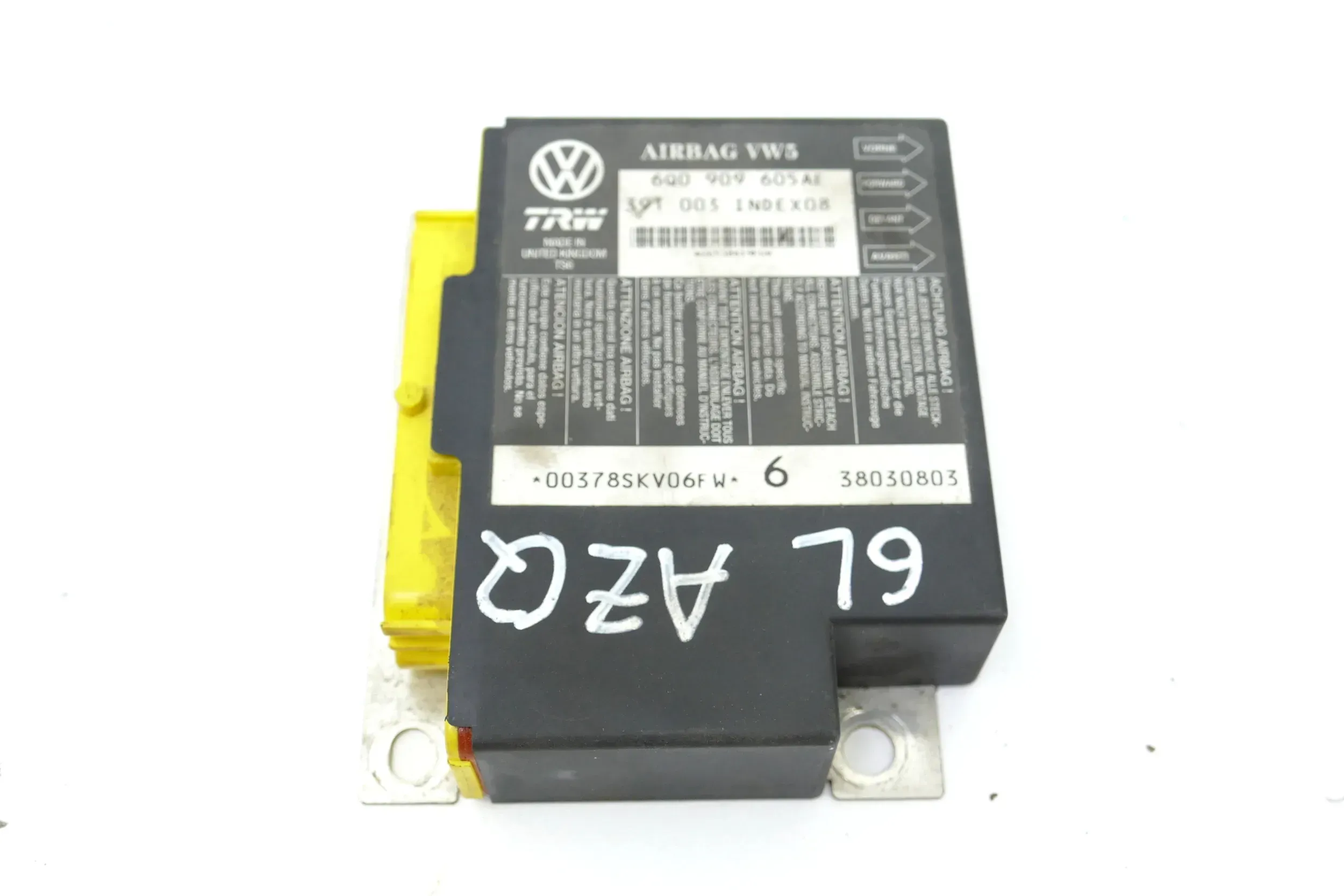 VW Polo 9N Ibiza Steuergerät Airbag Airbagsteuergerät 6Q0909605AE Index 08 Fabia - Bild 1