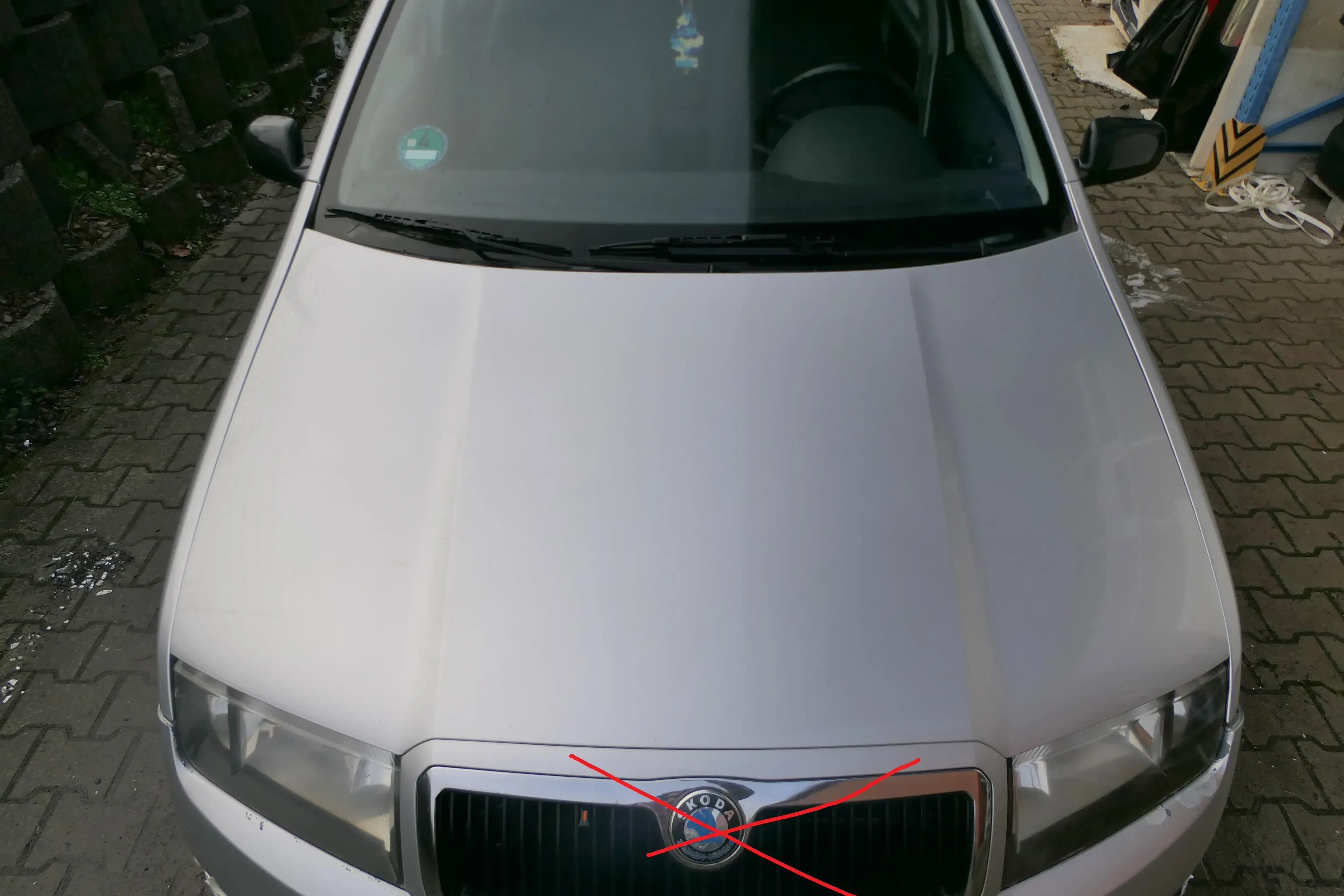 Skoda Fabia 6Y Motorhaube Klappe vorne silber LF7T vorn     (OHNEgrill!) - Bild 1