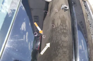 VW Fox 5Z Heckklappe Kofferraumklappe Klappe hinten + Scheibe schwarz L041 - Bild 5