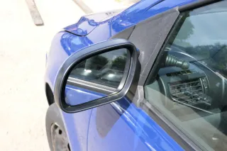 VW Fox 5Z manueller Spiegel Außenspiegel + Glas links blau LL5M - Bild 3