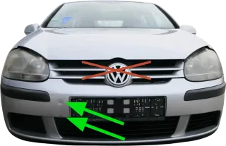 VW Golf 5 1K V Stoßstange vorne Frontstoßstange Stoßfänger silber LA7W - Bild 1