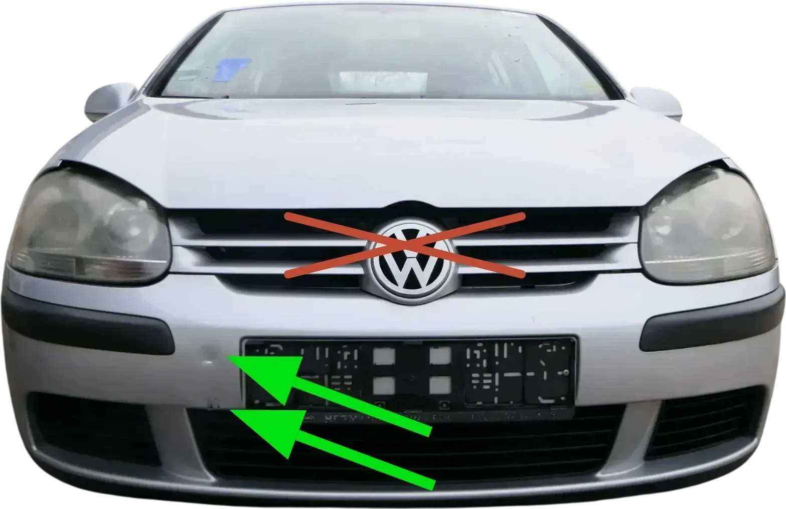 VW Golf 5 1K V Stoßstange vorne Frontstoßstange Stoßfänger silber LA7W - Bild 1