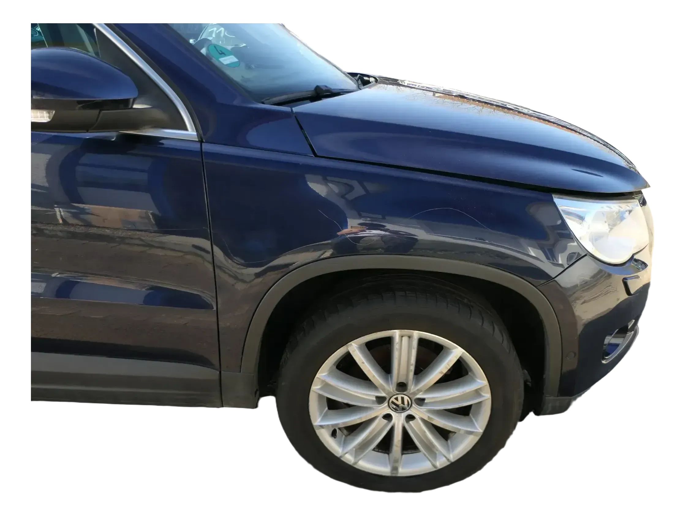 VW Tiguan Kotflügel vorne rechts original 5N0821106A + Leiste blau LH5X - Bild 1