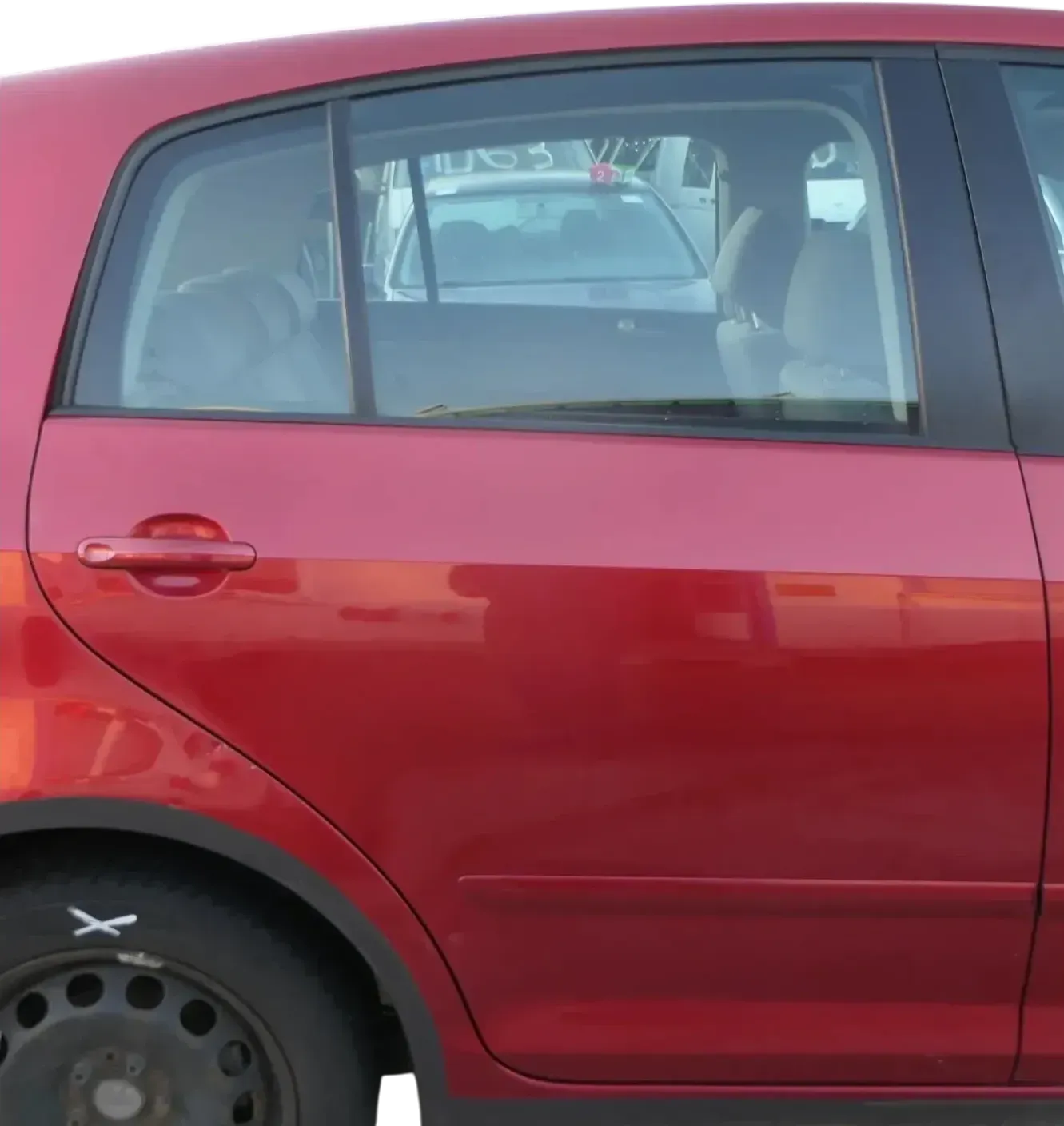 VW Golf Plus 5M 6 521 Türblatt Tür hinten rechts rot LA3X + Rahmen - Bild 1