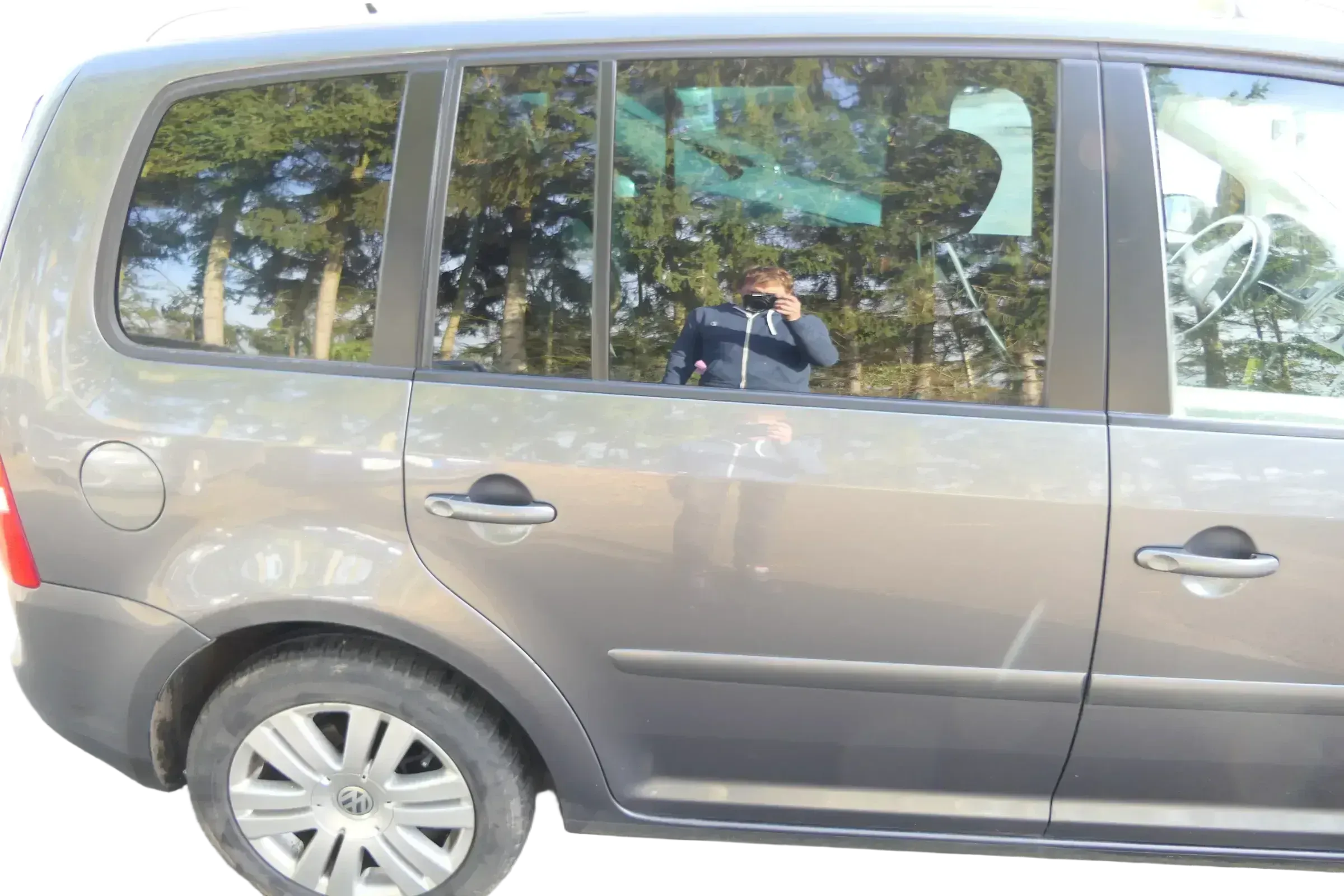 VW Touran 1T 1T3 Tür hinten rechts grau LD7X mit Scheibe - Bild 1