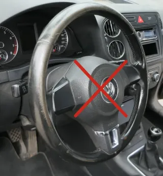 VW Passat 3C Eos Golf 6 Lenkrad 5K0419091J 3-Speichen Leder schwarz Lederlenkrad - Bild 4