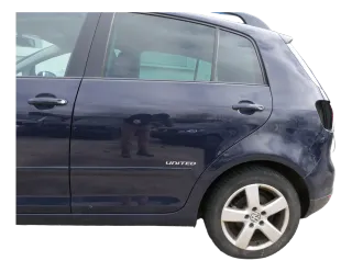 VW Golf Plus 5M Tür hinten links blau LA5G - mit Rahmen - Bild 1