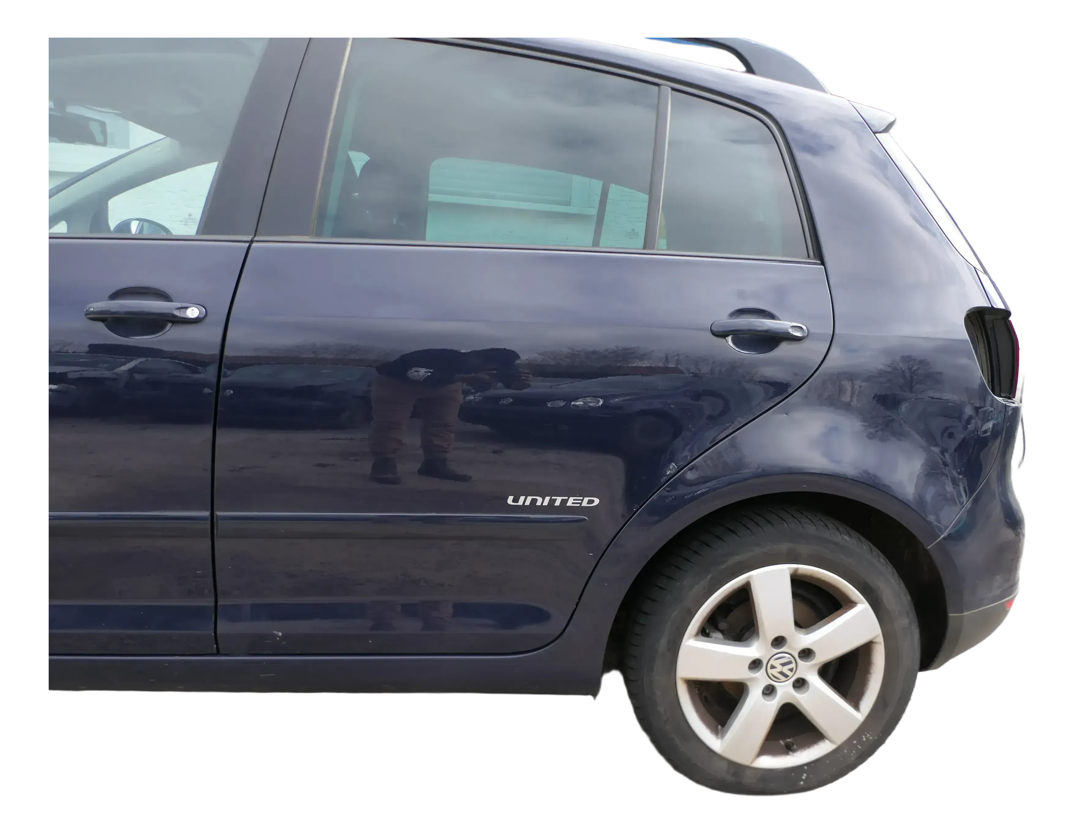 VW Golf Plus 5M Tür hinten links blau LA5G - mit Rahmen - Bild 1