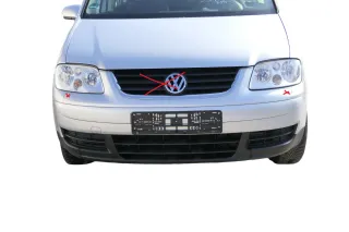 VW Touran 1T Stoßstange vorne Frontstoßstange Stoßfänger silber LA7W SWR - Bild 4