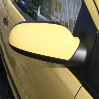 VW Fox 5Z manueller Spiegel Außenspiegel + Glas rechts gelb LY1C mechanisch h - Bild 1