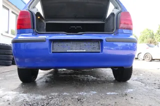 VW Polo 6N2 Stoßstange hinten Heckstoßstange Stoßfänger blau LA5C surf - Bild 1