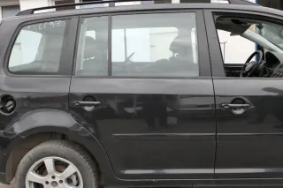 VW Touran 1T 1T3 Tür hinten rechts schwarz metallic LC9Z black metal  + Scheibe - Bild 1