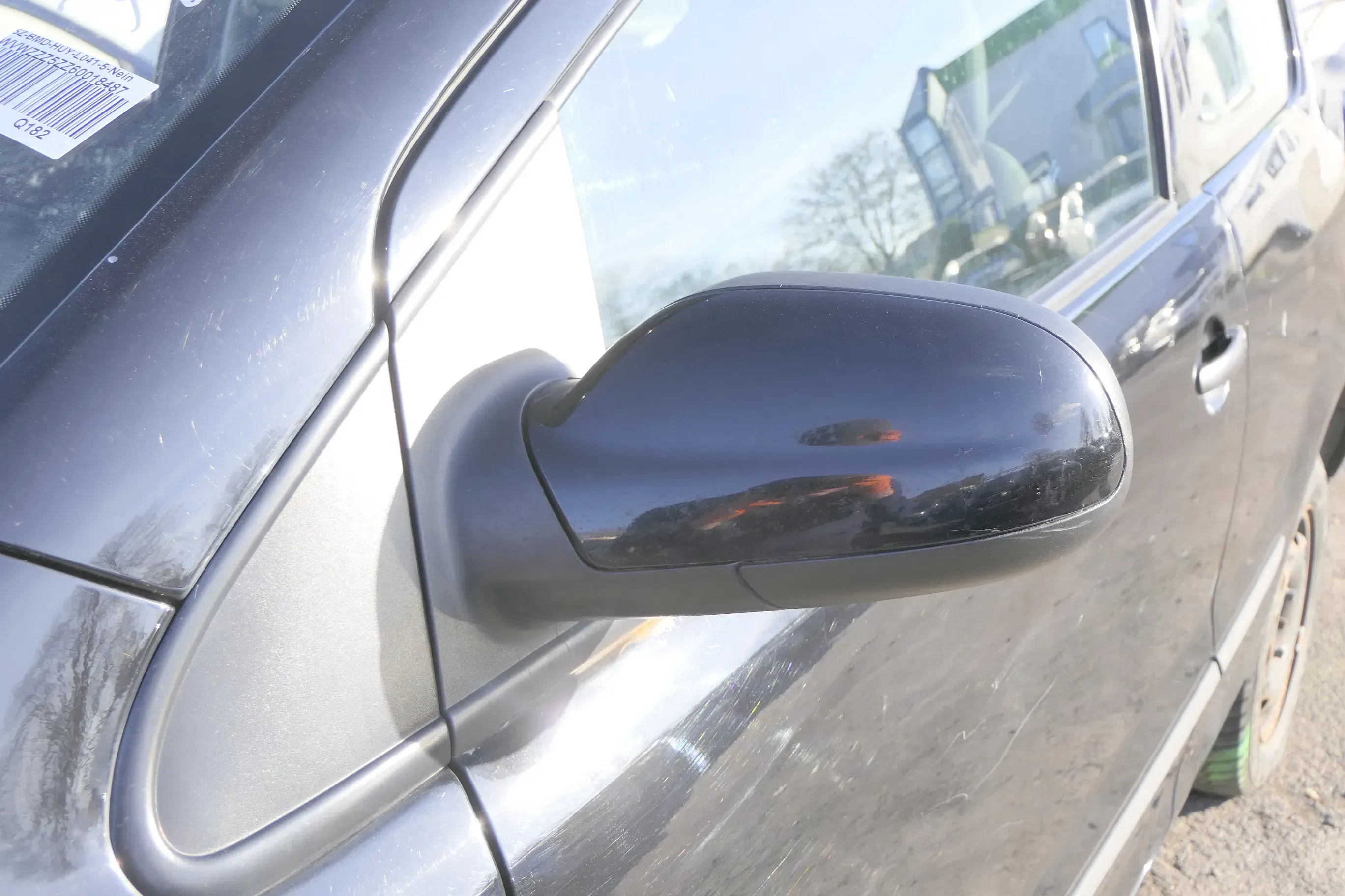 VW Fox 5Z Spiegel Außenspiegel + Glas links schwarz L041 mechanisch manuell - Bild 1