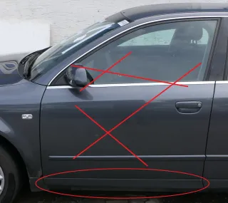 A4 B6 8E NUR Zierleiste Leiste Abdeckung Tür vorne links unten grau 8E0853959 - Bild 2