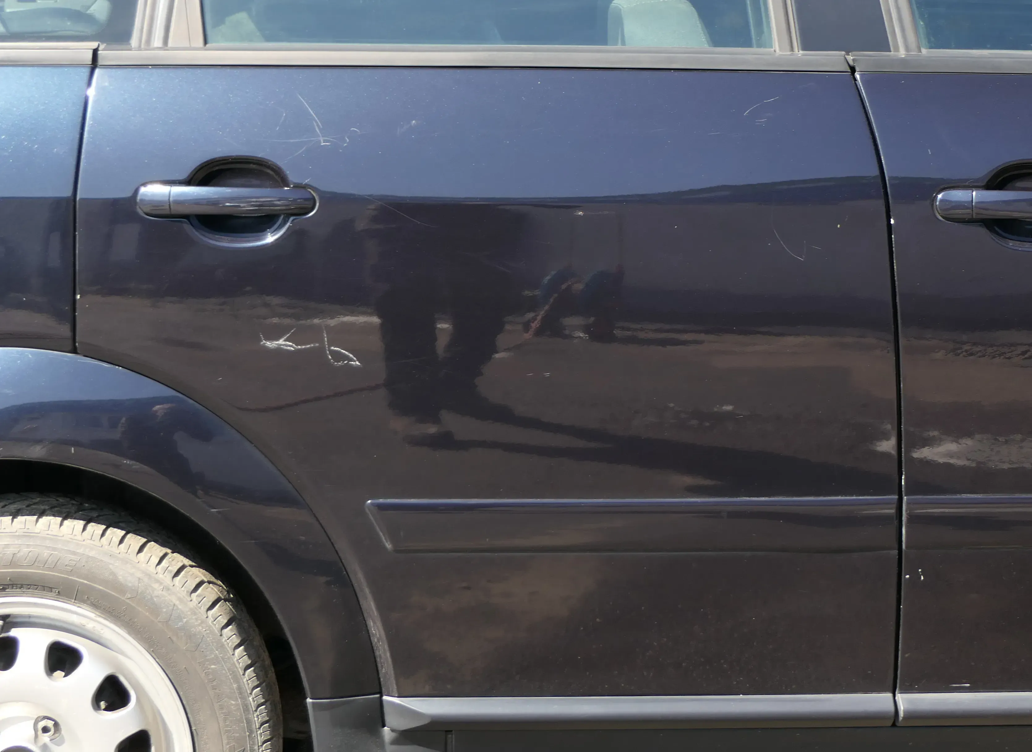 Audi A2 8Z Tür nur das Türblatt hinten rechts blau LZ5Q - ohne Anbauteile - Bild 1