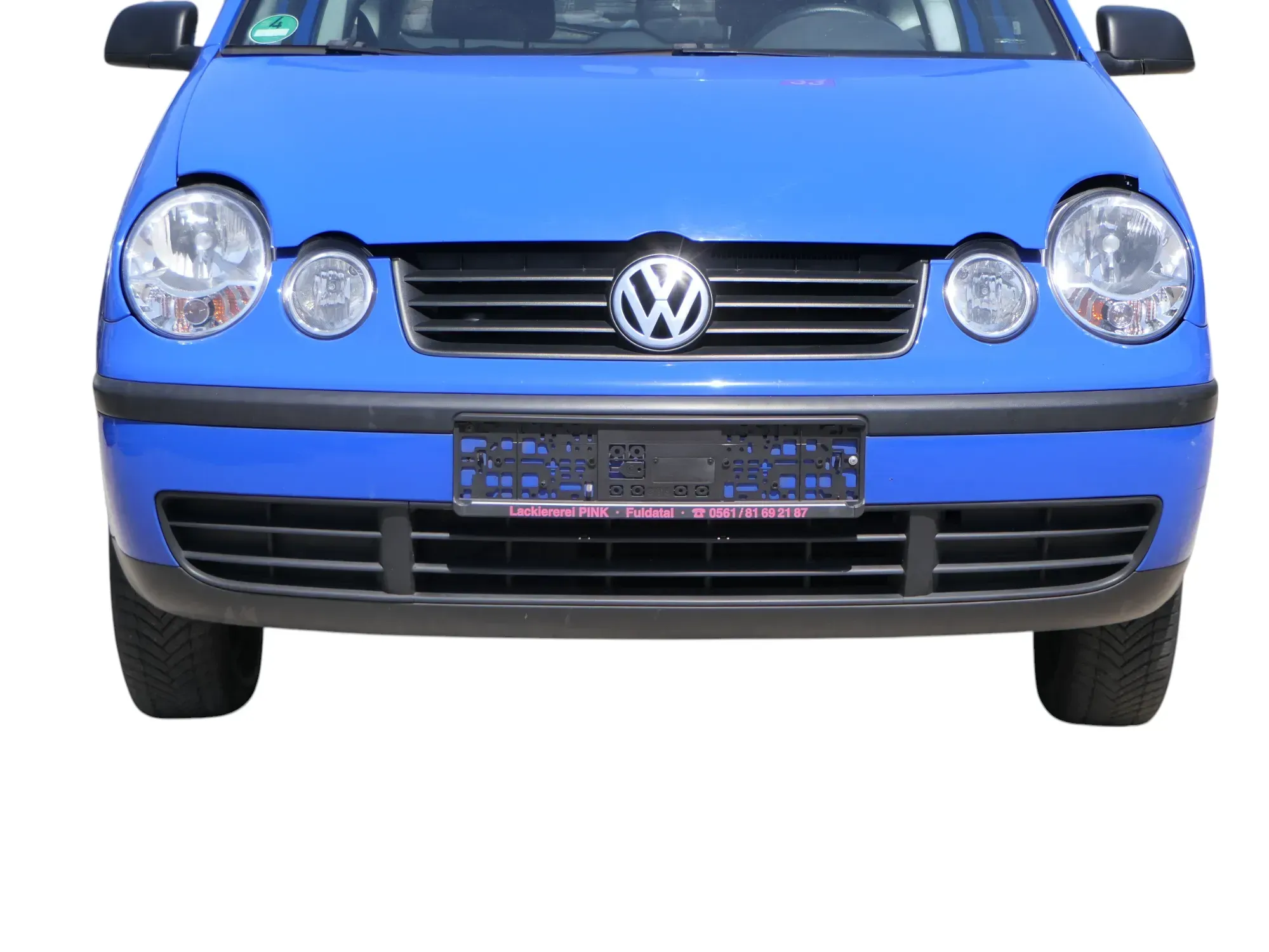 VW Polo 9N Stoßstange Frontstoßstange vorne blau LA5F - Bild 1