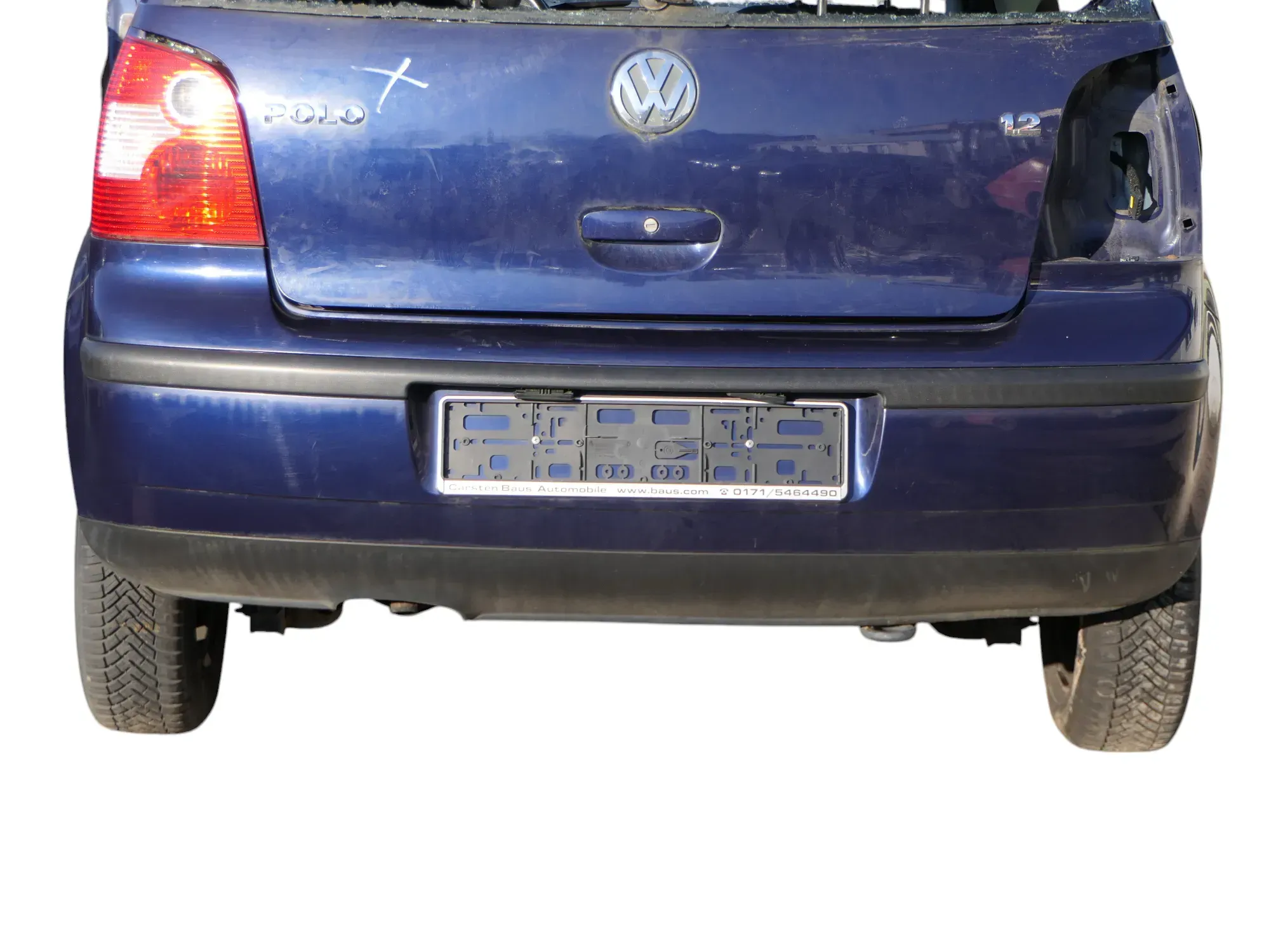 VW Polo 9N 9N3 Stoßstange Heckstoßstange hinten blau LB5N - Bild 1
