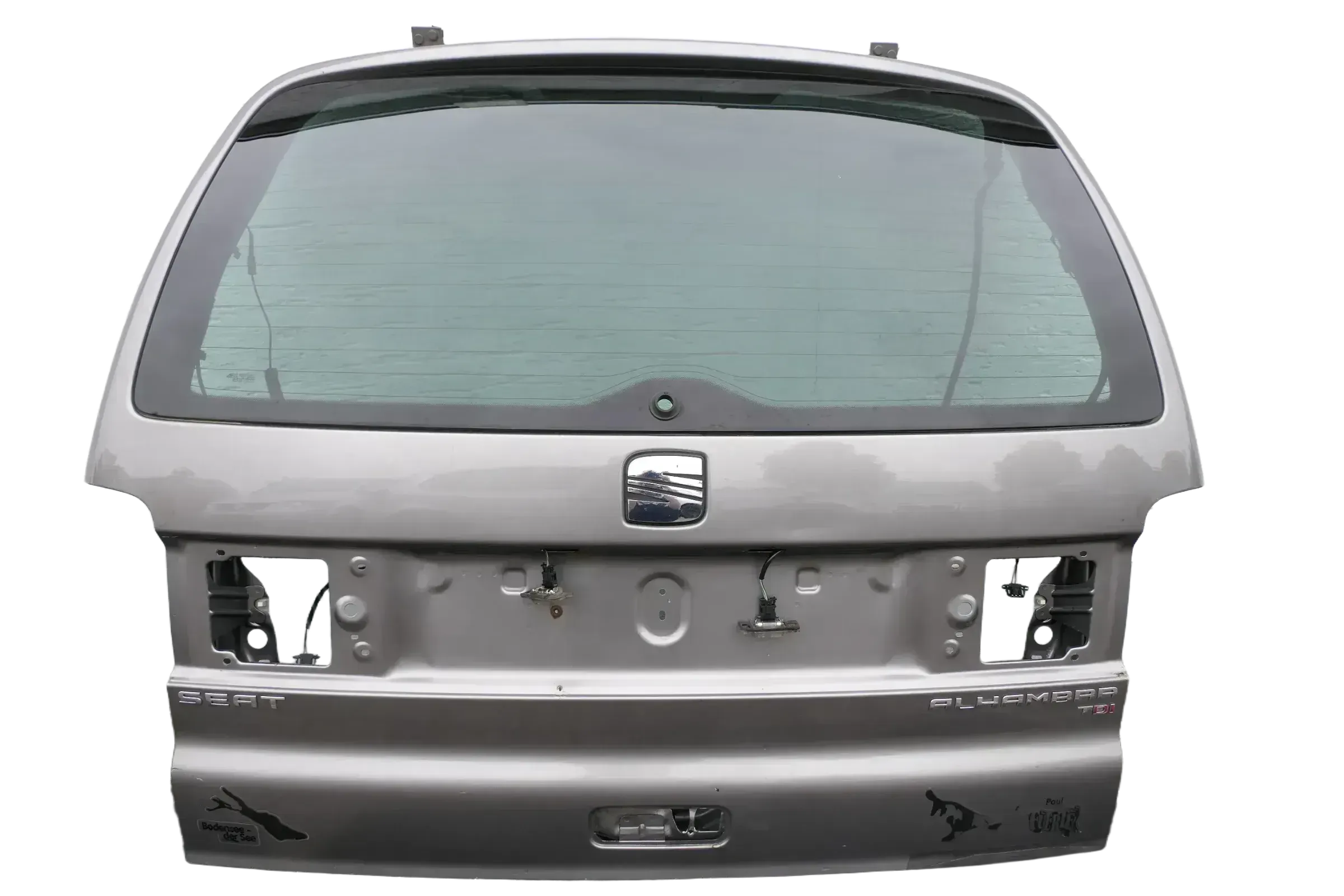 VW Sharan 7M Heckklappe Scheibe Klappe hinten ab Bj.2000 grau LS7U - Bild 1