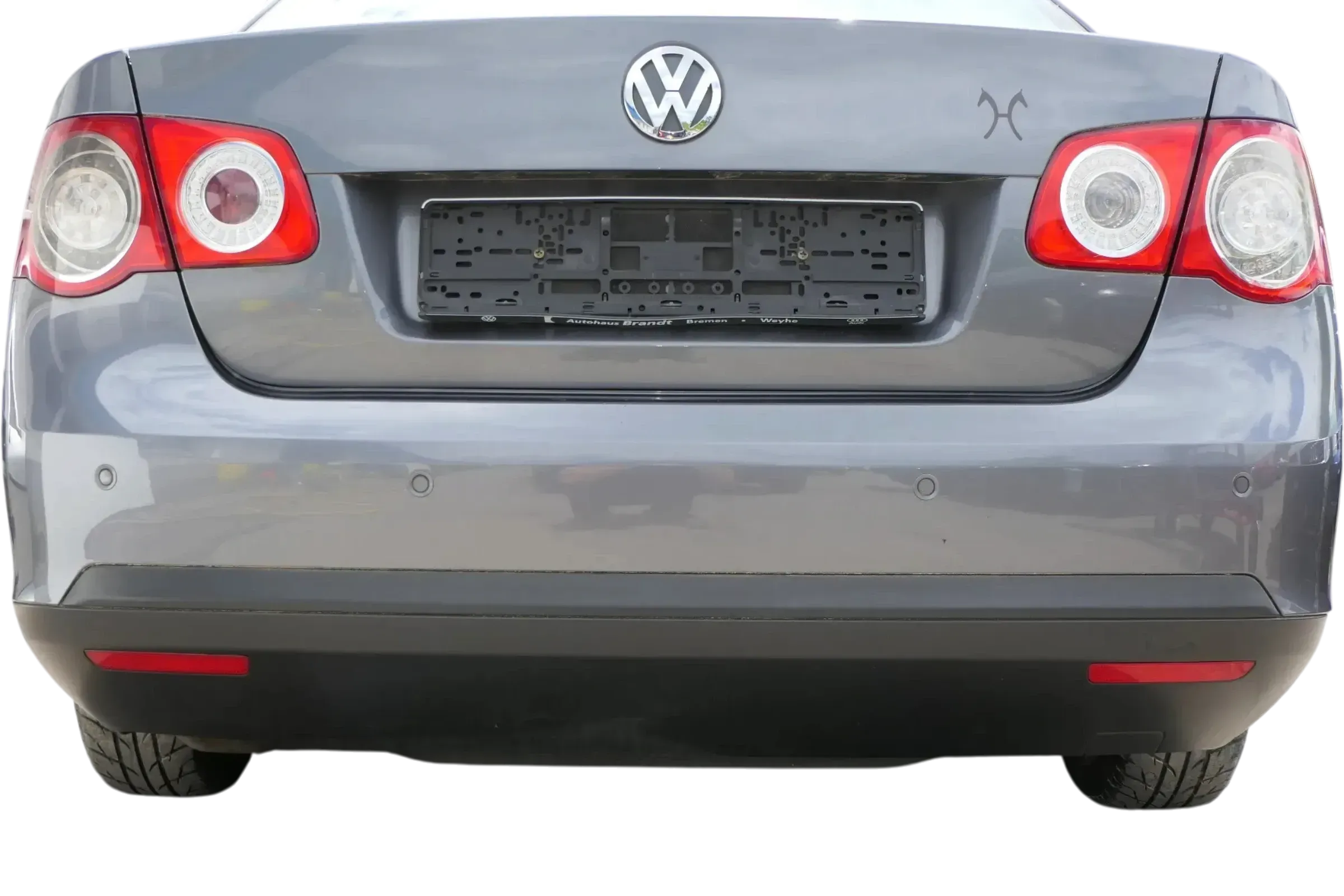 VW Jetta 1K Stoßstange hinten Heckstoßstange Stoßfänger grau LD7X platinumgr PDC - Bild 1