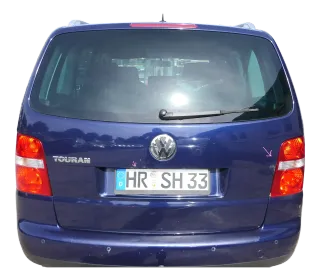 VW Touran 1T Heckklappe Kofferraumklappe hinten blau LB5N mit Scheibe -Rost - Bild 1