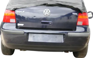 VW Golf 4 Limousine Stoßstange hinten Heckstoßstange Stoßfänger blau LC5H - Bild 1