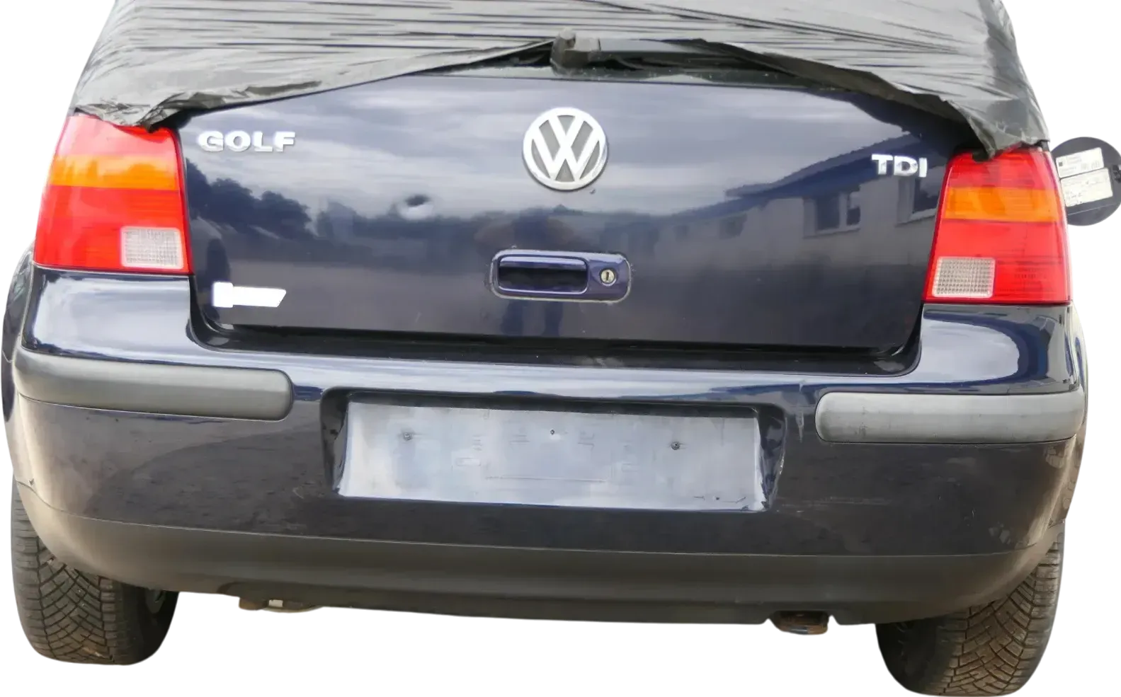VW Golf 4 Limousine Stoßstange hinten Heckstoßstange Stoßfänger blau LC5H - Bild 1