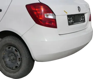 Fabia 5J Schrägheck Limousine Stoßstange hinten Heckstoßstange weiß LF9E - Bild 11