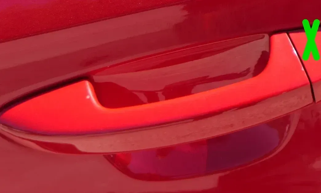 1x VW Passat 3C Türgriff Tür Griff vorne / hinten links außen rot LY3D - Bild 1
