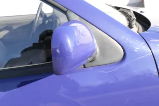 VW Polo 6N manueller manuell Spiegel Außenspiegel rechts mit Glas blau LD5D - Bild 2