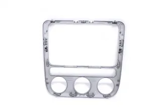 VW Eos 1F Mittelkonsole Verkleidung um Radio Klappe Abdeckung Dekor silber chrom - Bild 3