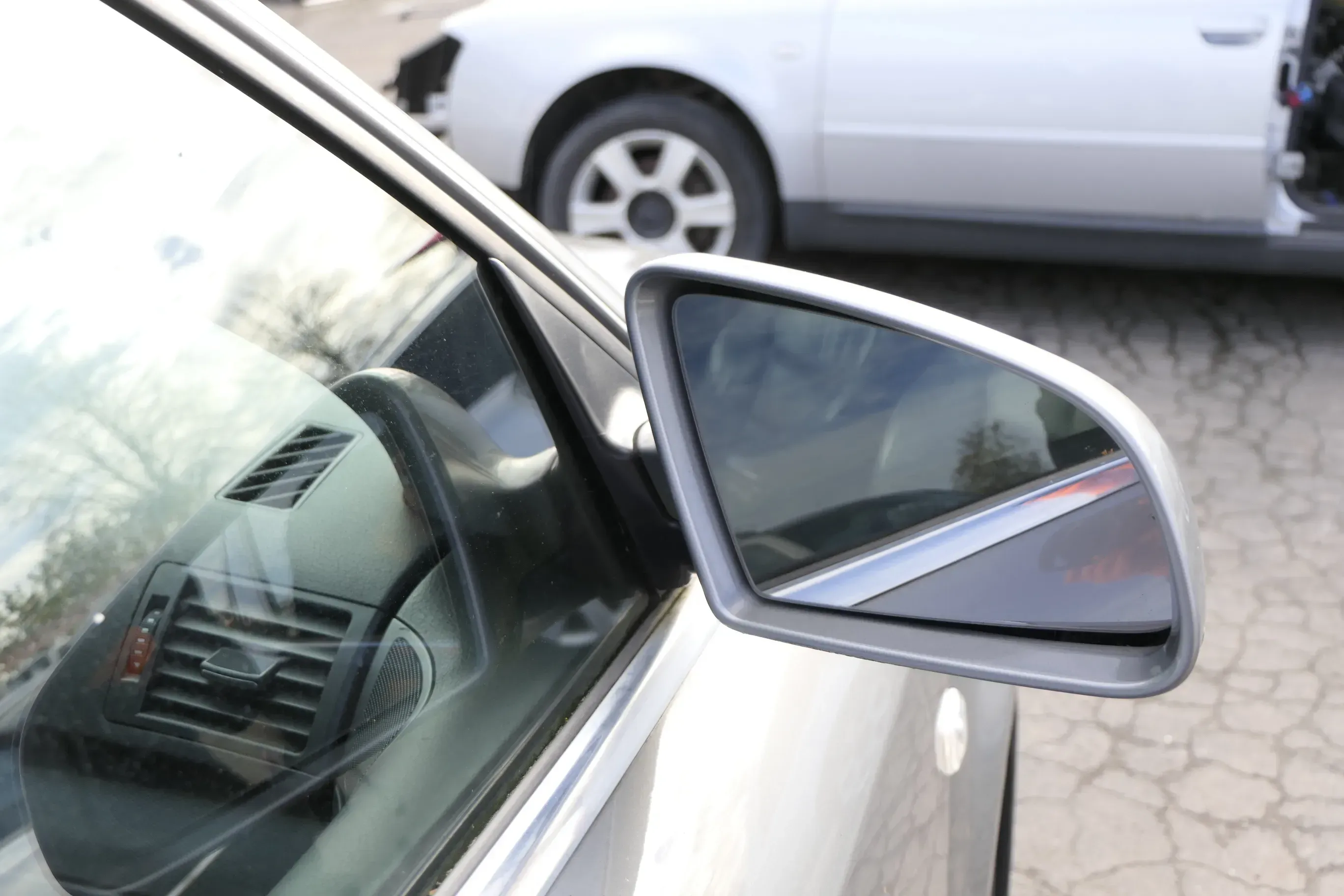 Audi A4 B6 B7 8E Spiegel Außenspiegel rechts elektrisch verstellbar grau LY7Q at - Bild 1