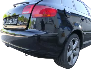 Audi A3 8P Stoßstange Stoßfänger hinten 4/5-Türer schwarz LZ9Y Doppelrohr S-line - Bild 4