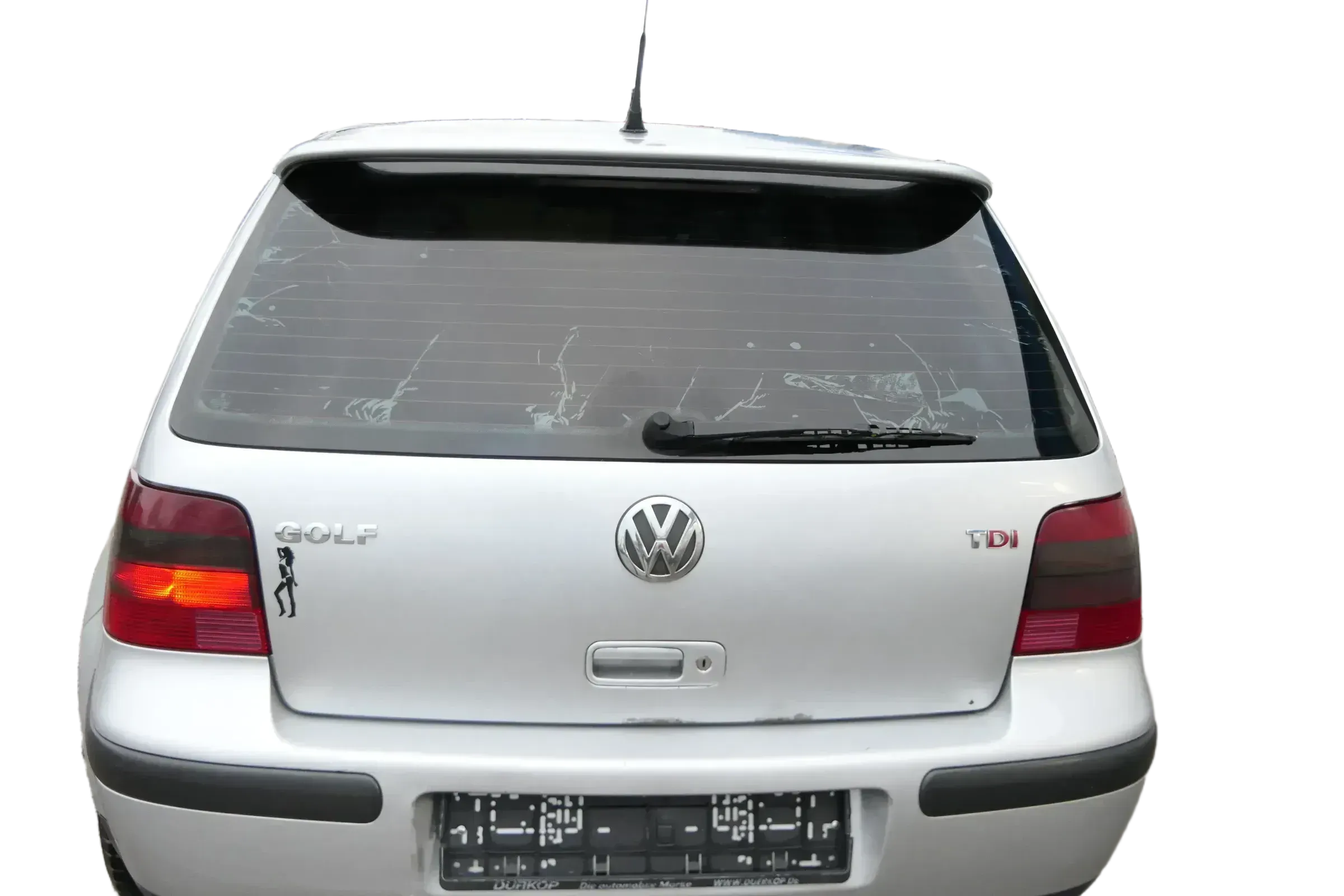 VW Golf 4 Limousine nur Spoiler silber LA7W ABT Tuning an Heckklappe Klappe - Bild 1