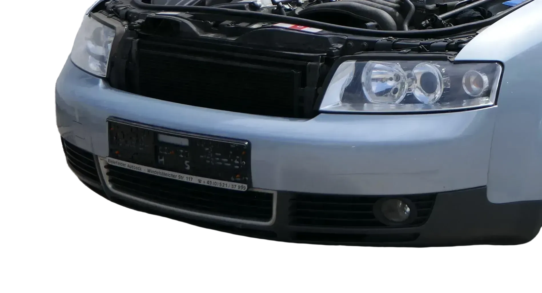 Audi A4 8E B6 Kombi Avant Stoßstange vorne mit Spoiler blau LY7R - Bild 1