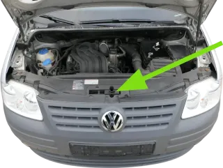 Touran Caddy 2K Motorhaube Motorhaubenschloß Schloß Klappenschloß vorn 1T0823509 - Bild 1