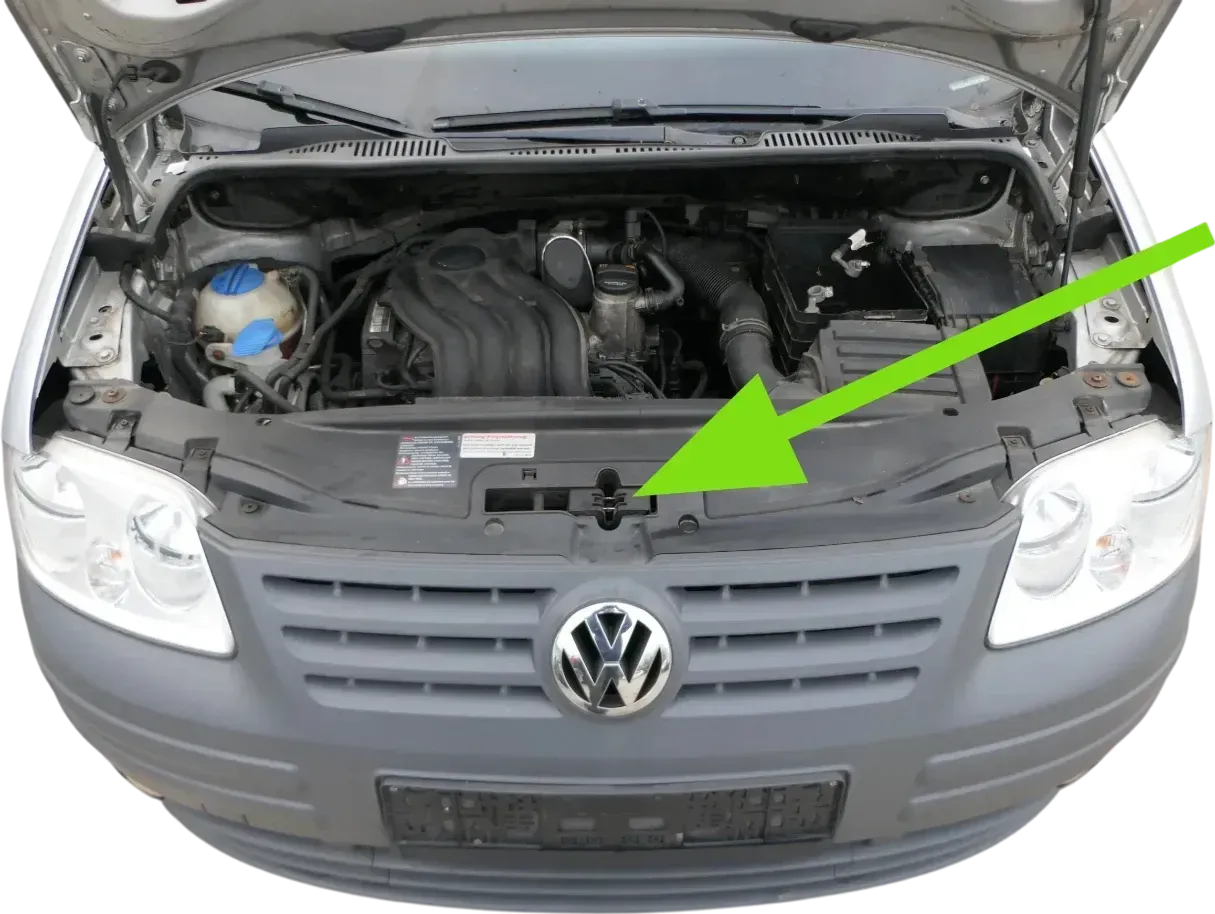 Touran Caddy 2K Motorhaube Motorhaubenschloß Schloß Klappenschloß vorn 1T0823509 - Bild 1