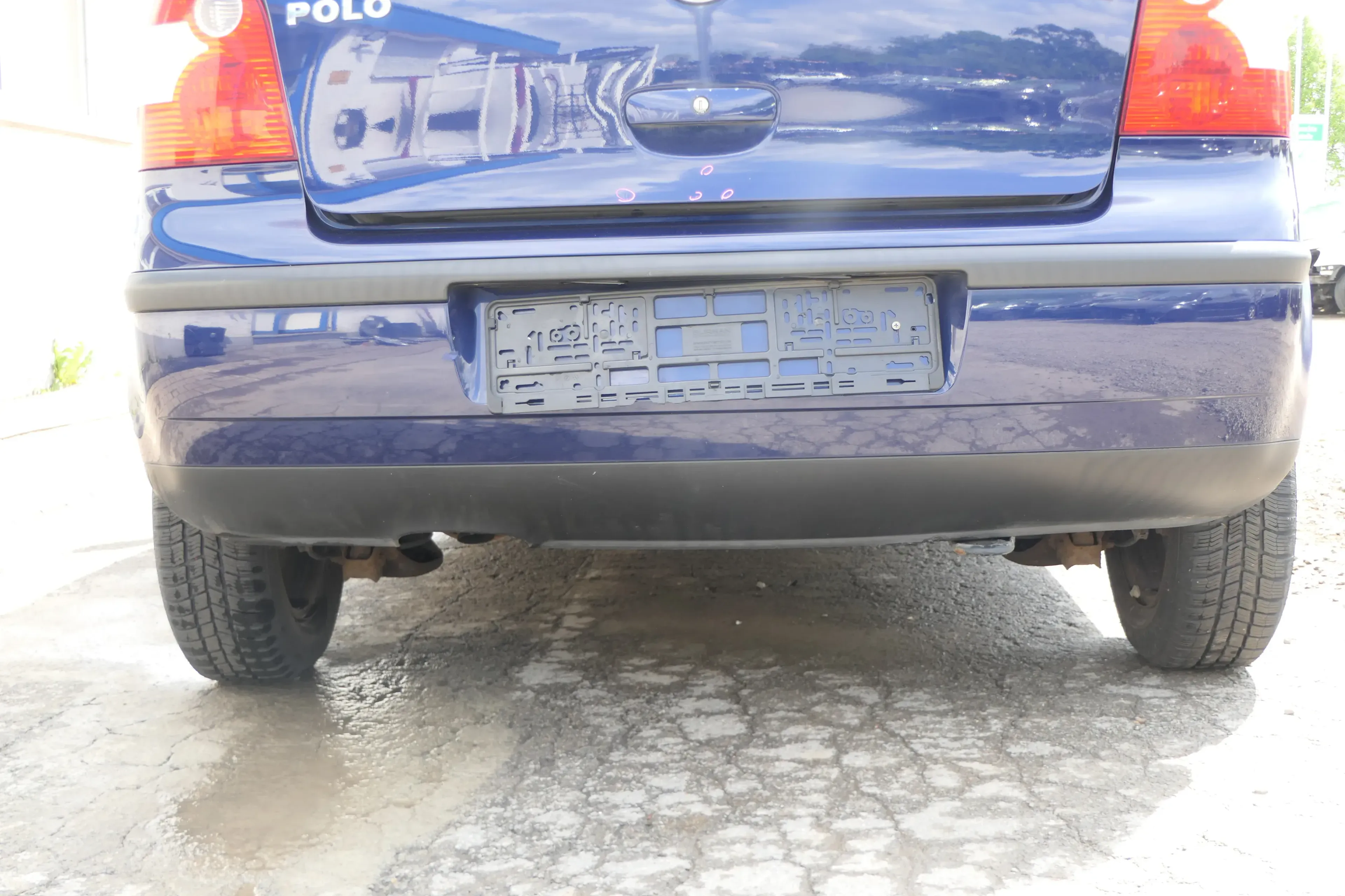 VW Polo 9N 9N3 Stoßstange Heckstoßstange hinten blau LB5N - Bild 1