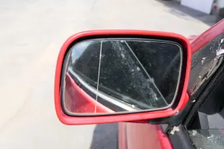 VW Polo 6N elektrischer Spiegel Außenspiegel links außen mit Glas rot LP3G - Bild 2