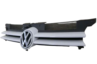 VW Golf 4 Grill Kühlergrill mit VW Zeichen Logo weiß LB9A - Bild 4