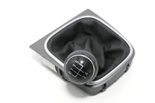 VW Golf 5 Schaltknauf Schaltsack Schaltung Schaltknüppel original 5-Gang Leder C - Bild 1