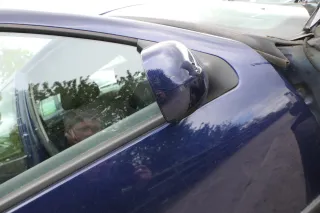 VW Golf 4 Bora elektrischer Spiegel vorne rechts Außenspiegel blau LB5N Glas - Bild 6