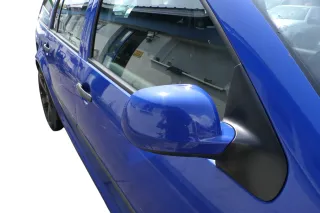 VW Golf 4 Bora elektrischer Spiegel vorne rechts Außenspiegel blau LW5Z Glas - Bild 3
