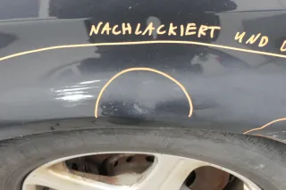 Audi A6 4B Kotflügel vorne rechts schwarz LZ9W (bis ca.Mitte 2001 passend  Delle - Bild 6