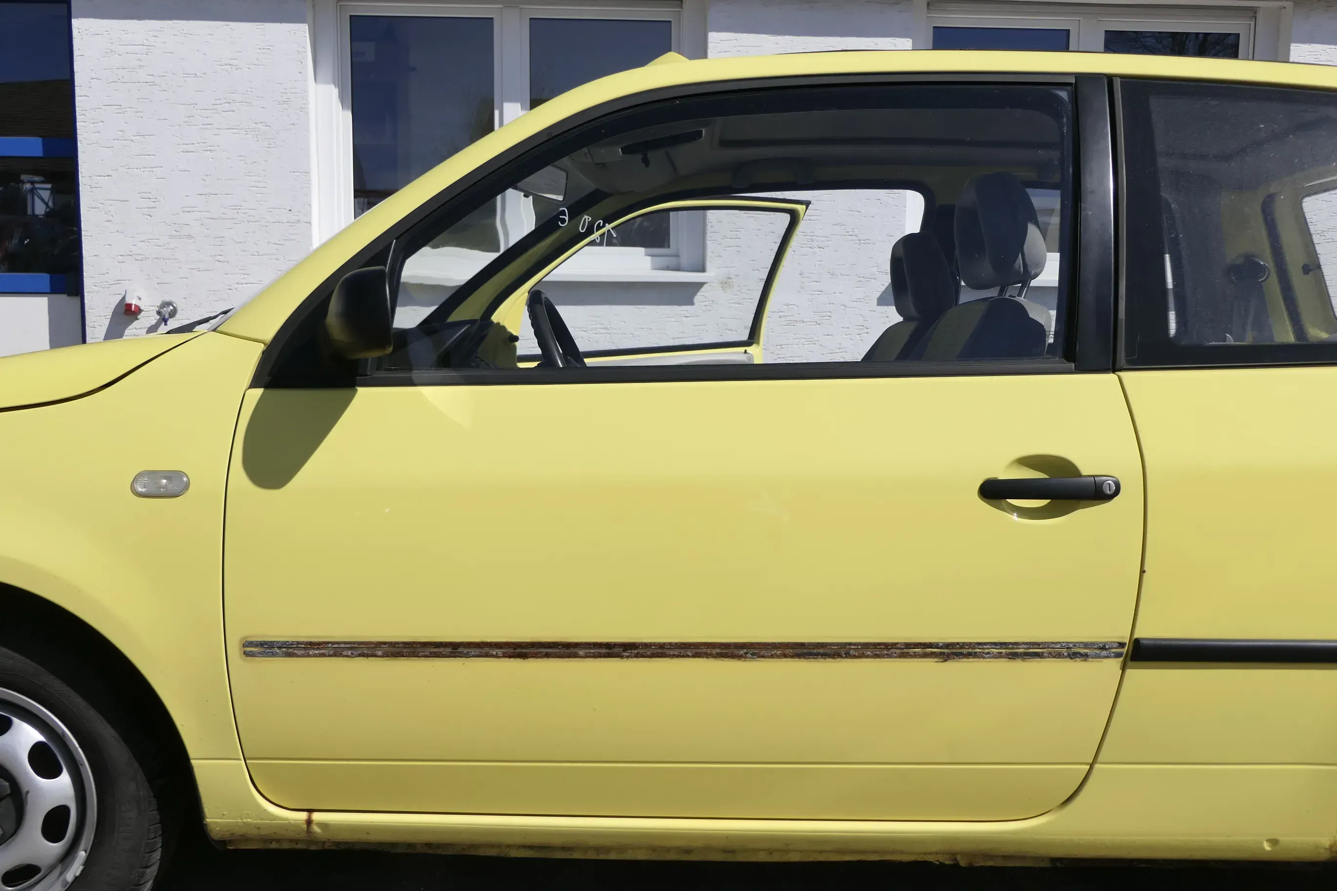VW Lupo Seat Arosa Tür vorne links Fahrertür gelb LD1B (mechanischer Fensterhebe - Bild 1