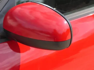Skoda Fabia 5J mechanisch Spiegel Außenspiegel links mit Glas rot LF3K - Bild 2